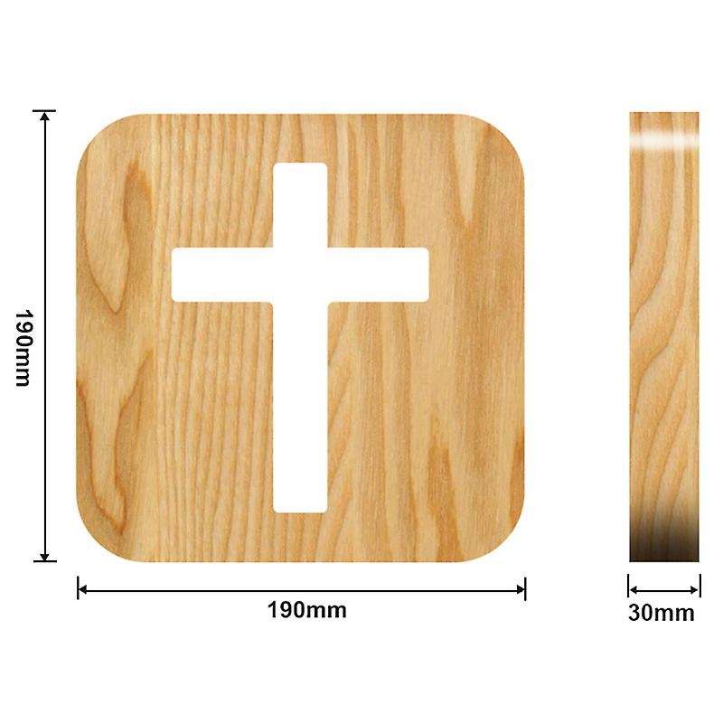 3d Led Lamp Night Light Usb Desk Table Christianity Crucifix Crafts for Gift Wooden