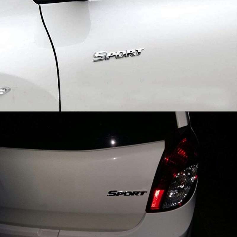 3D Metal SPORT Premium Car Side Rear Trunk Emblem Badge Decals for Any Clean Flat Surface--Silver