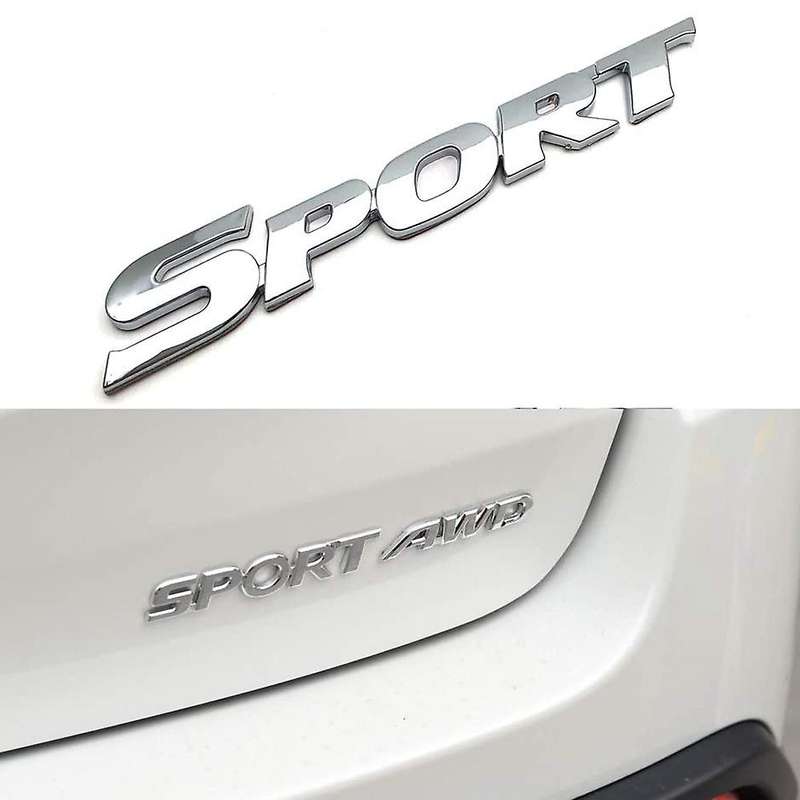3D Metal SPORT Premium Car Side Rear Trunk Emblem Badge Decals for Any Clean Flat Surface--Silver