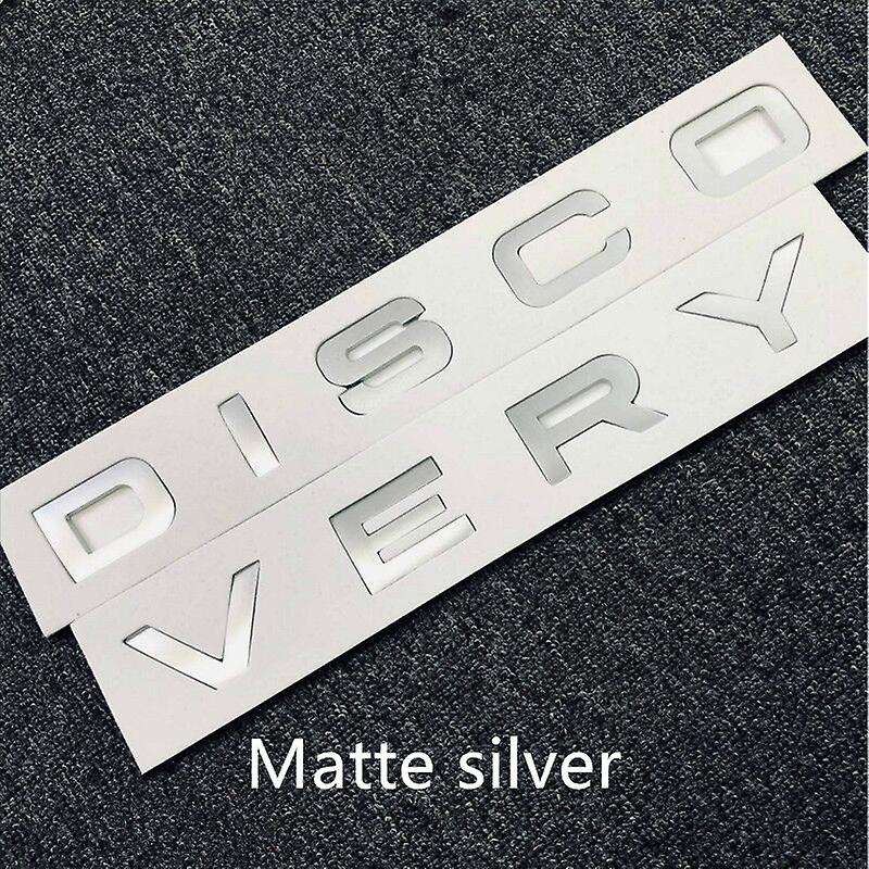 3D Matte Slive Letter DISCOVERY Car Rear Front Badge Emblem Decal Sticker for Front Hood Rear Trunk