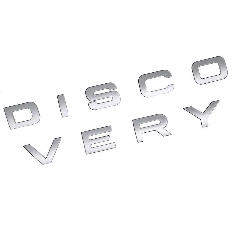3D Matte Slive Letter DISCOVERY Car Rear Front Badge Emblem Decal Sticker for Front Hood Rear Trunk