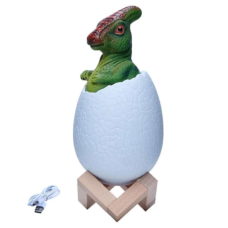 3d Night Light Parasaurolophus Egg Desk Lamp 3 Color Touch Cartoon Table Lamps Home Decor for Kid Bi