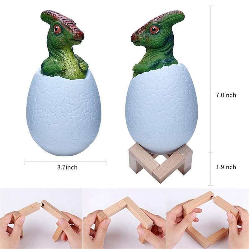 3d Night Light Parasaurolophus Egg Desk Lamp 3 Color Touch Cartoon Table Lamps Home Decor for Kid Bi