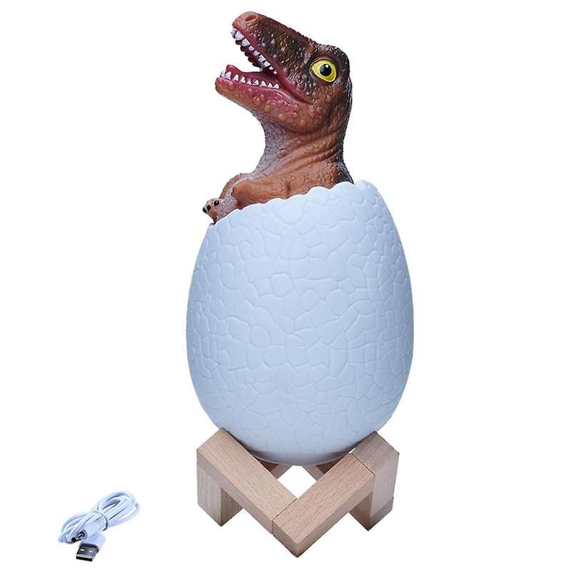 3d Night Light Velociraptor Egg Desk Lamp 3 Color Touch Cartoon Table Lamps Home Decor for Kid Birth