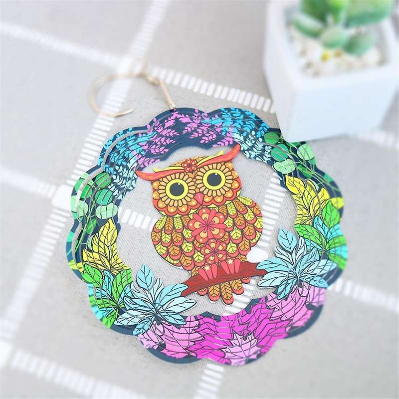 3d Owl Wind Spinners Gifts for Women 12 Inch 3d Hanging Wind Spinner for Outdoor Decor, Yard Art, Ga