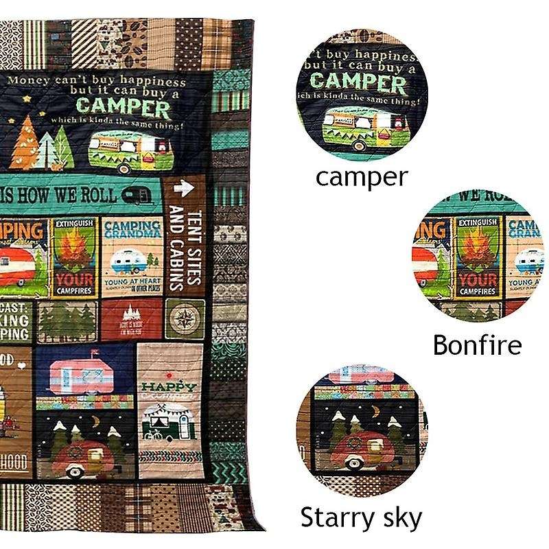 3D Print Blanket Camping Blanket Quilt, Outdoor Down Camping Blanket Camping Mat Picnic Blanket Tent