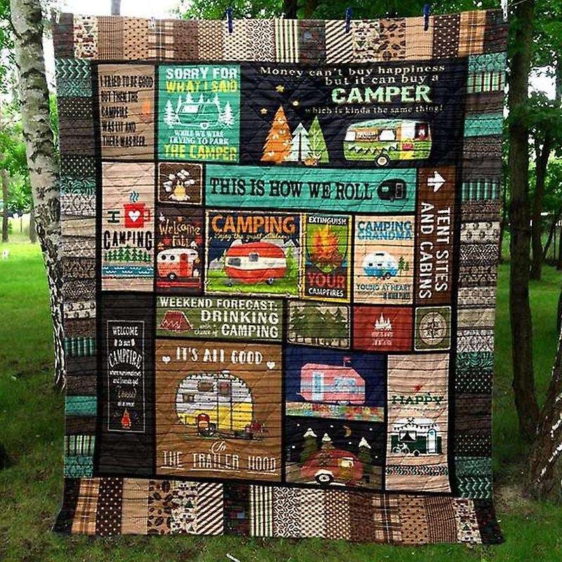 3D Print Blanket Camping Blanket Quilt, Outdoor Down Camping Blanket Camping Mat Picnic Blanket Tent