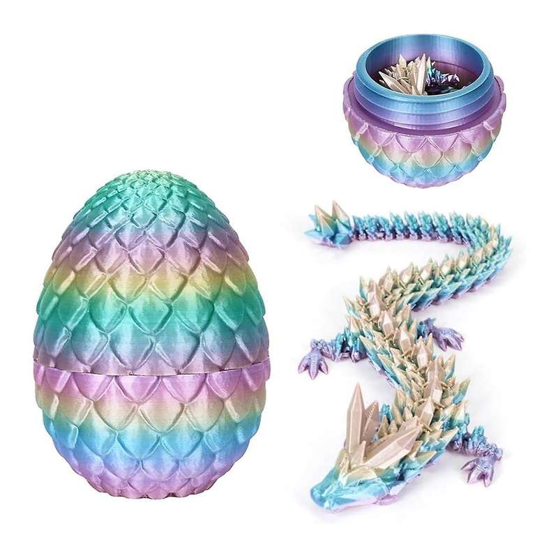 3D Printed Dragon Egg,Crystal Dragon Toys,Easter Eggs Dragon Crystal Dragon in Egg,Adults for Autism