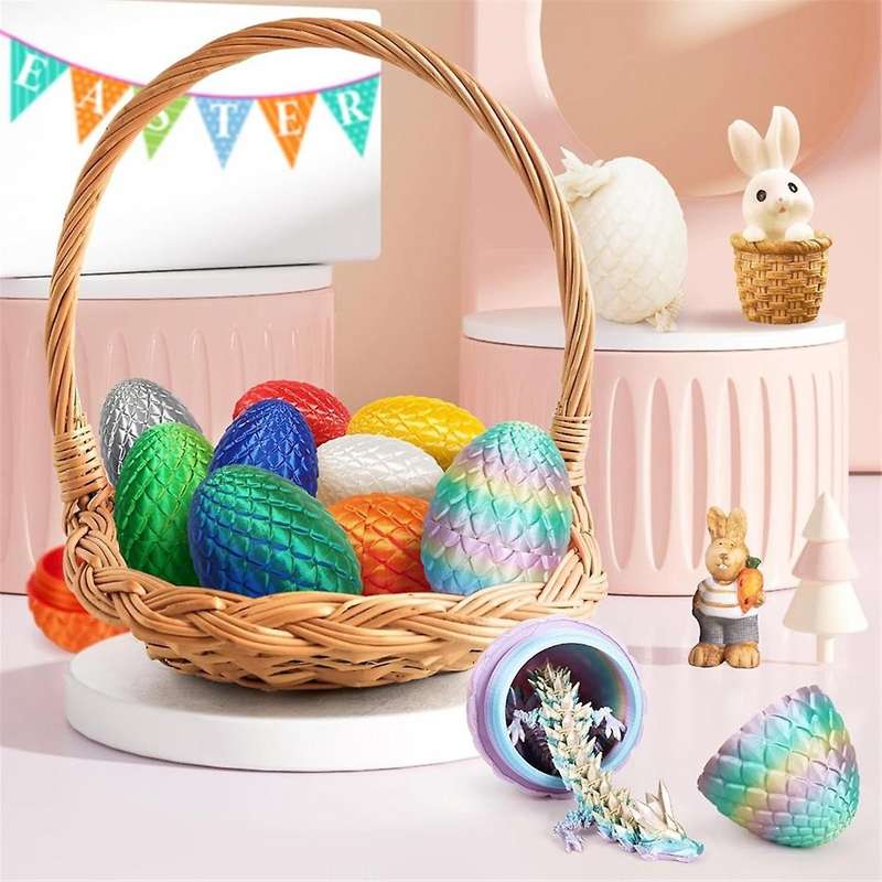 3D Printed Dragon Egg,Crystal Dragon Toys,Easter Eggs Dragon Crystal Dragon in Egg,Adults for Autism