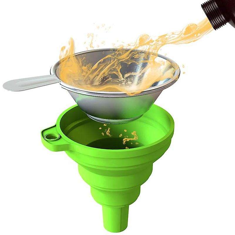3d Printer Accessories Silicone Collapsible Funnel with Stainless Steel Resin Filter Cup for Lcd Fo