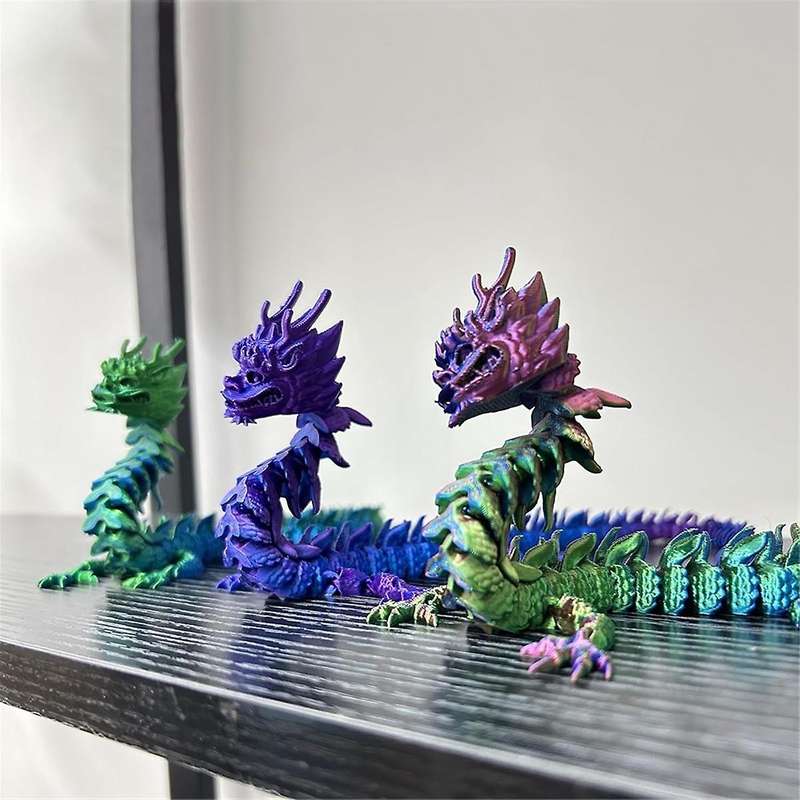 3D Printing Dragon in Eggs, 33cm Mobile Crystal Dragon, Multicolor Dragon Figure, Toy Home, Office,