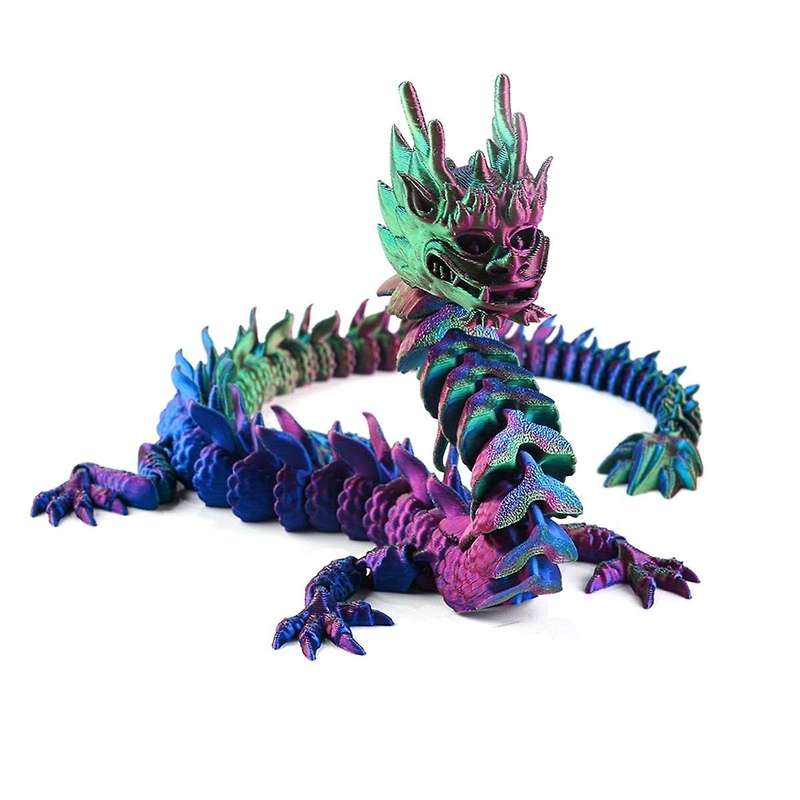 3D Printing Dragon in Eggs, 33cm Mobile Crystal Dragon, Multicolor Dragon Figure, Toy Home, Office,