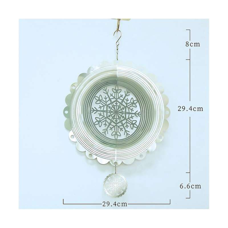 3d Rotating Wind Chime Snowflake Decoration Wind Outdoor Hanging Decoration