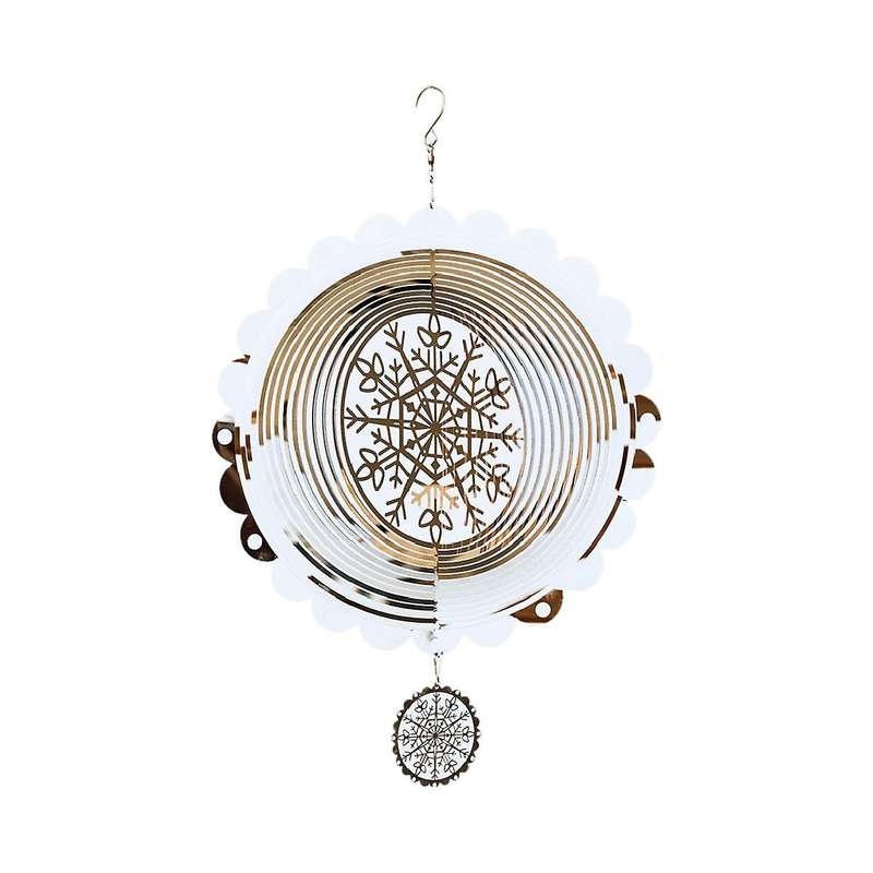 3d Rotating Wind Chime Snowflake Decoration Wind Outdoor Hanging Decoration