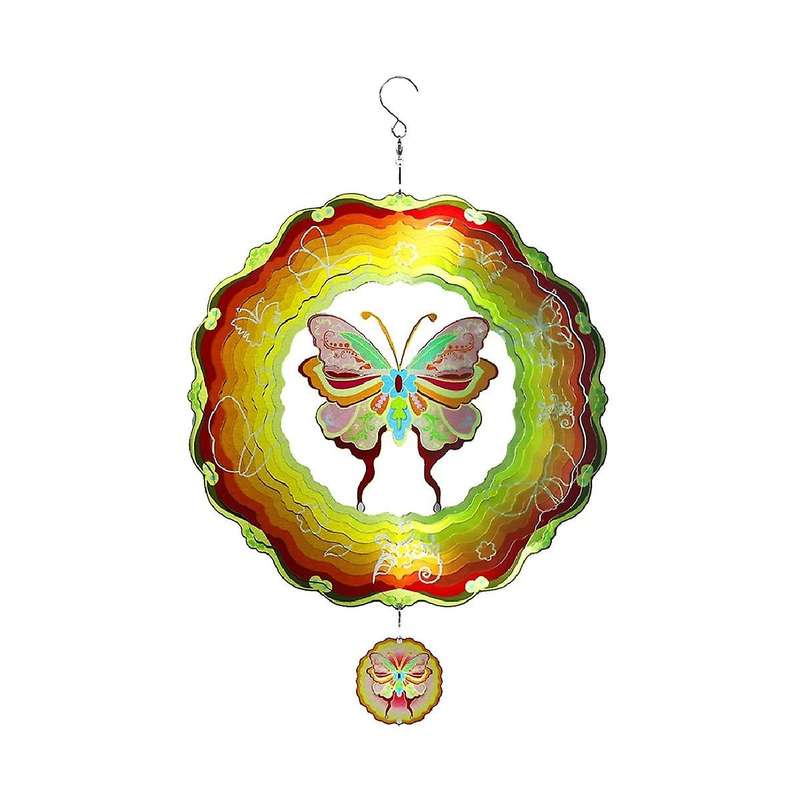 3d Rotating Wind Chime Color Pendant Butterfly Wind Outdoor Hanging Decoration