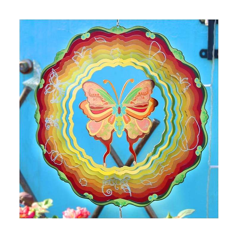3d Rotating Wind Chime Color Pendant Butterfly Wind Outdoor Hanging Decoration