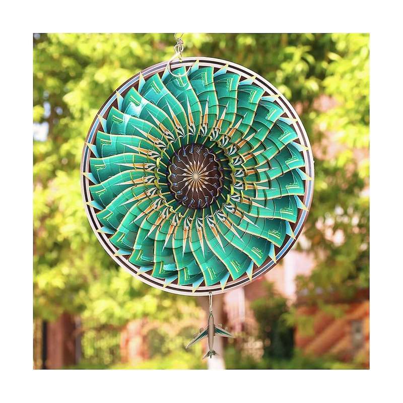 3d Rotating Wind Chime Color Pendant Airplane Wind Outdoor Hanging Decoration