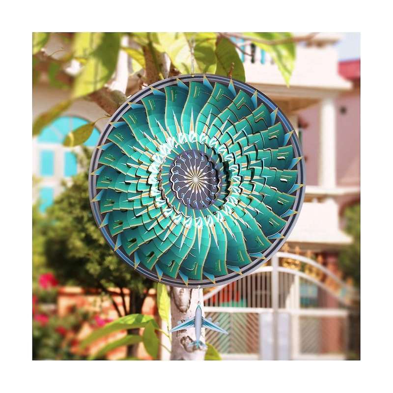 3d Rotating Wind Chime Color Pendant Airplane Wind Outdoor Hanging Decoration