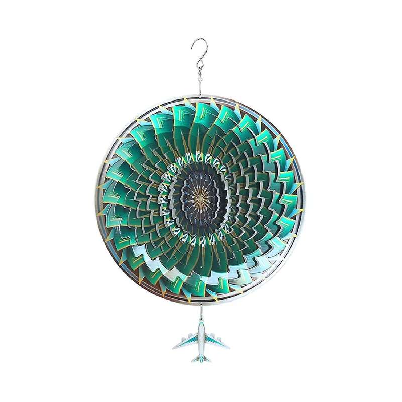 3d Rotating Wind Chime Color Pendant Airplane Wind Outdoor Hanging Decoration