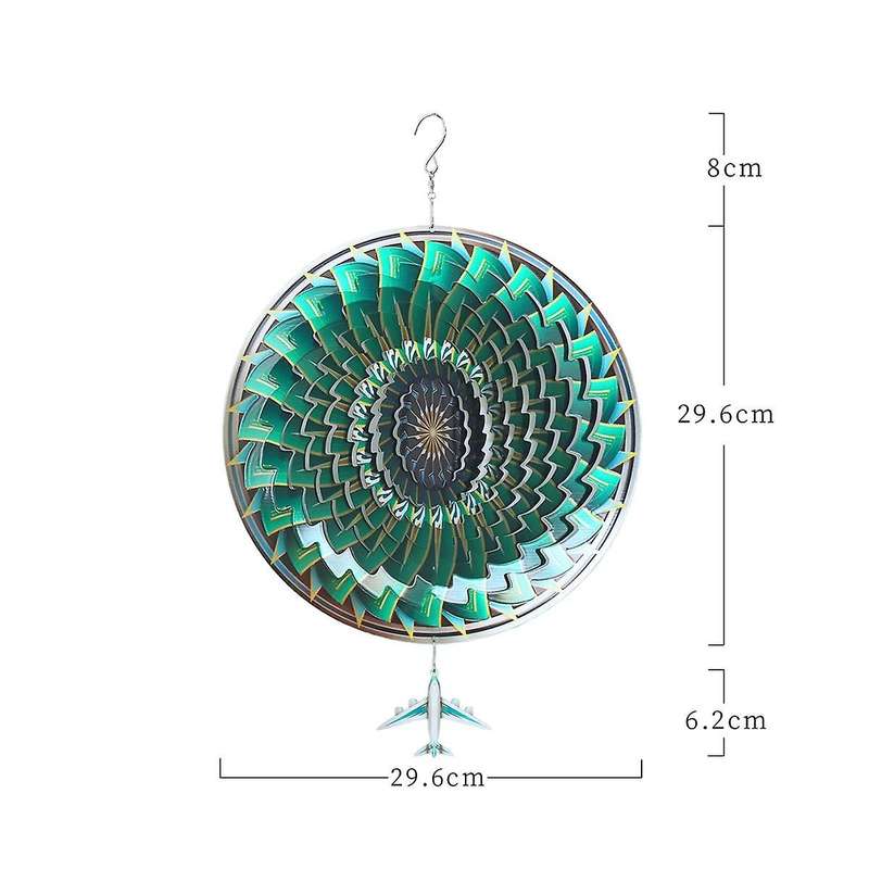 3d Rotating Wind Chime Color Pendant Airplane Wind Outdoor Hanging Decoration