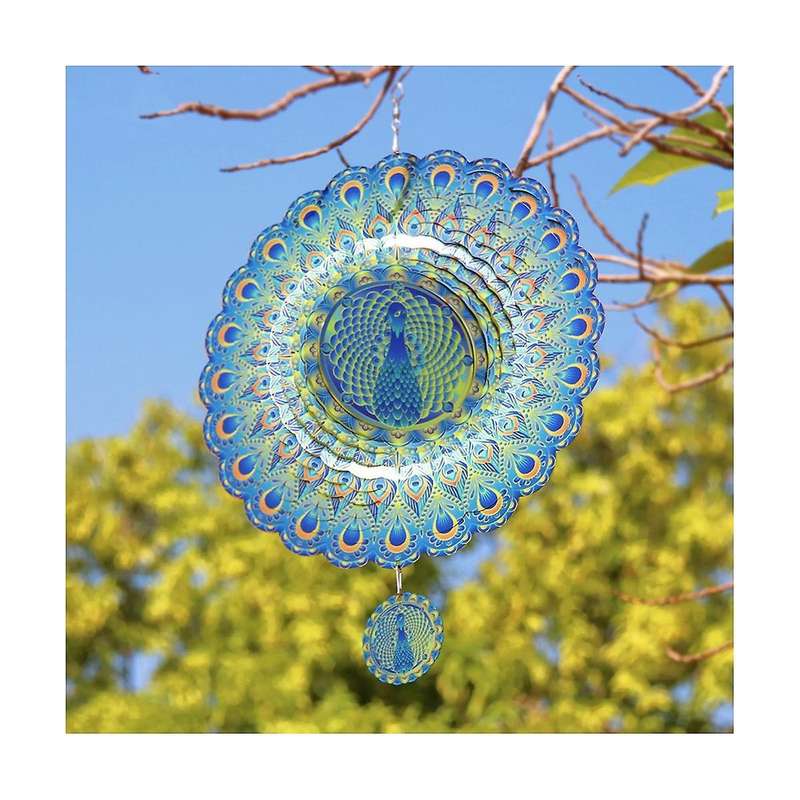 3d Rotating Wind Chime Outdoor Garden Metal Colorful Ornament for Garden Decoration