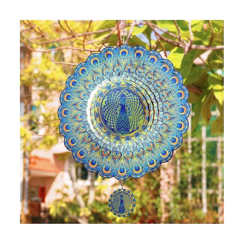3d Rotating Wind Chime Outdoor Garden Metal Colorful Ornament for Garden Decoration