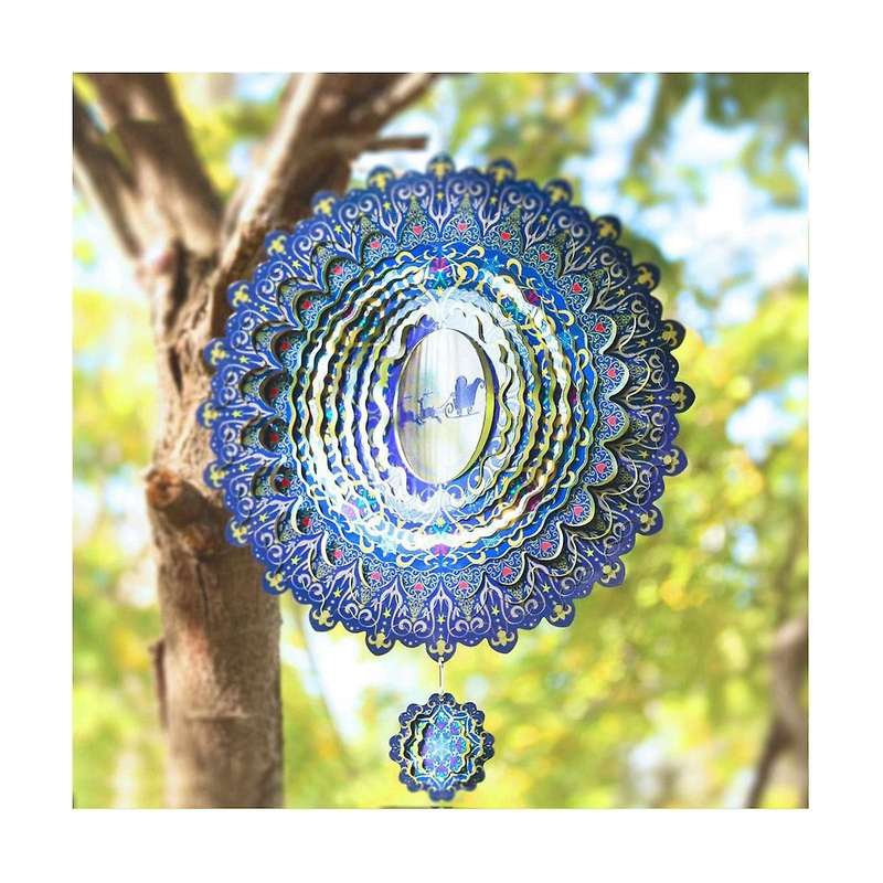 3d Wind Spinner Spiral for Yard Garden Decor Rotating Hanging Wind Chimes Home Outdoor Decoration C