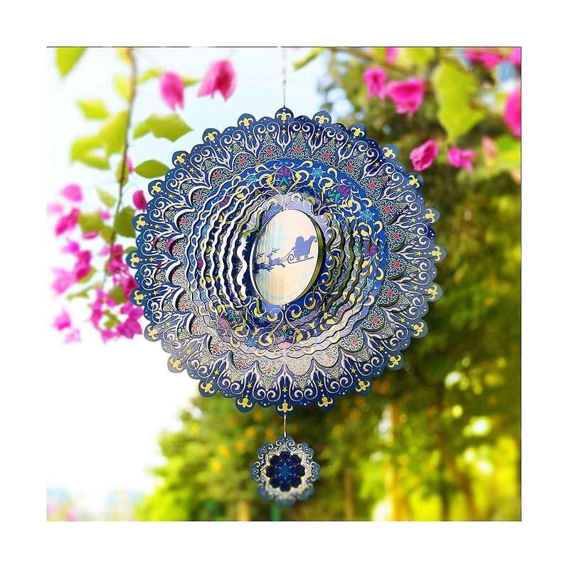 3d Wind Spinner Spiral for Yard Garden Decor Rotating Hanging Wind Chimes Home Outdoor Decoration C