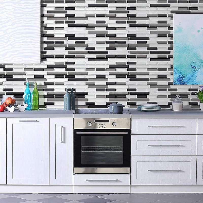 3d Wall Stickers Brick Wallpaper Tile for Kitchen Bathroom Backsplash Anti-tile Home Decor 28x23.5c