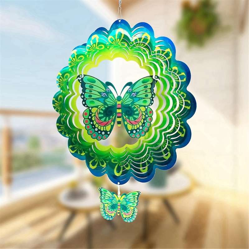 3D Wind Spinner Spiral for Yard Garden Decor Rotating Hanging Wind Chimes Home Outdoor Decoration Gr