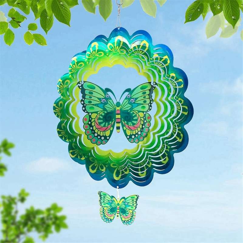 3D Wind Spinner Spiral for Yard Garden Decor Rotating Hanging Wind Chimes Home Outdoor Decoration Gr