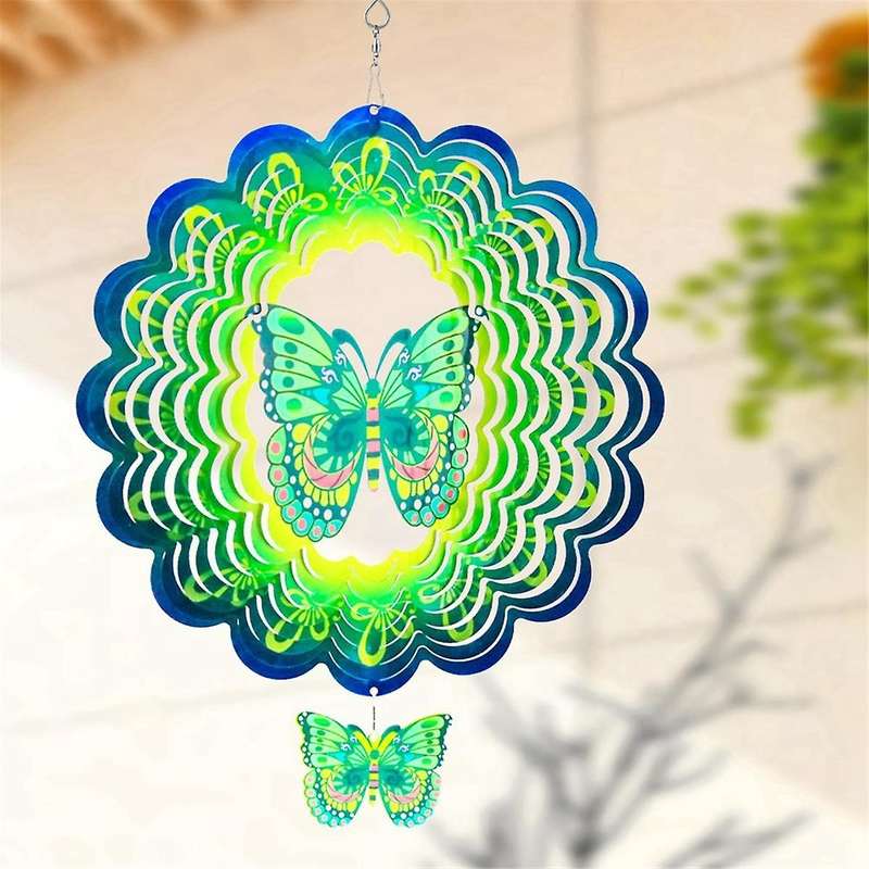 3D Wind Spinner Spiral for Yard Garden Decor Rotating Hanging Wind Chimes Home Outdoor Decoration Gr