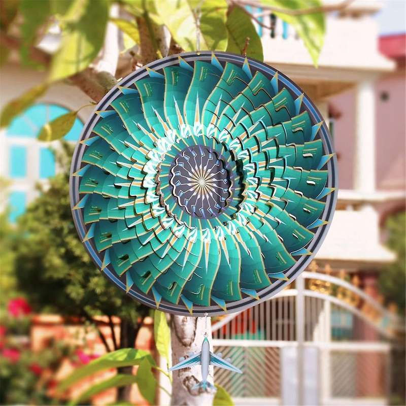 3d Wind Spinner 12inch Garden Laser Cut Hanging Wind Spinners Metal Kinetic Yard Art Deco Indoor/out