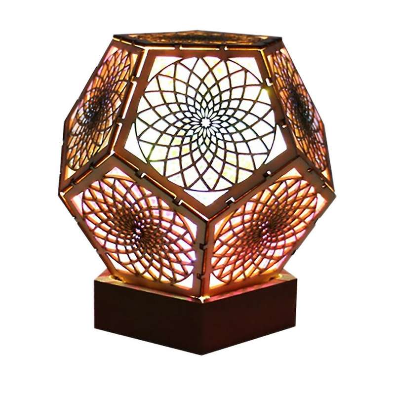 3D Starry Projection Hollow Night Light Bohemian Floor Projector Lights for Home Decor, Party, Weddi