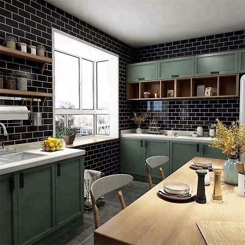 3D Wall Stickers Brick Wallpaper Tile Compatible Kitchen Bathroom Backsplash Aunty-Tile Home Decorat