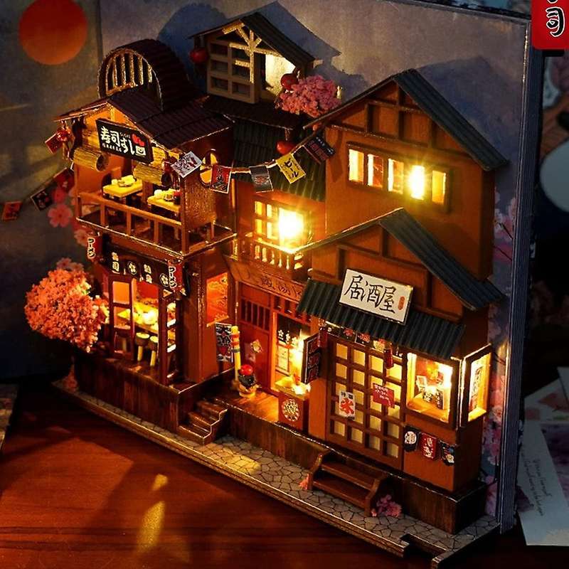 3d Wooden Puzzle Bookend, Book Nook Kit,led Book Nook Shelf Insert Decor Bookends, Diy Decor for Hom