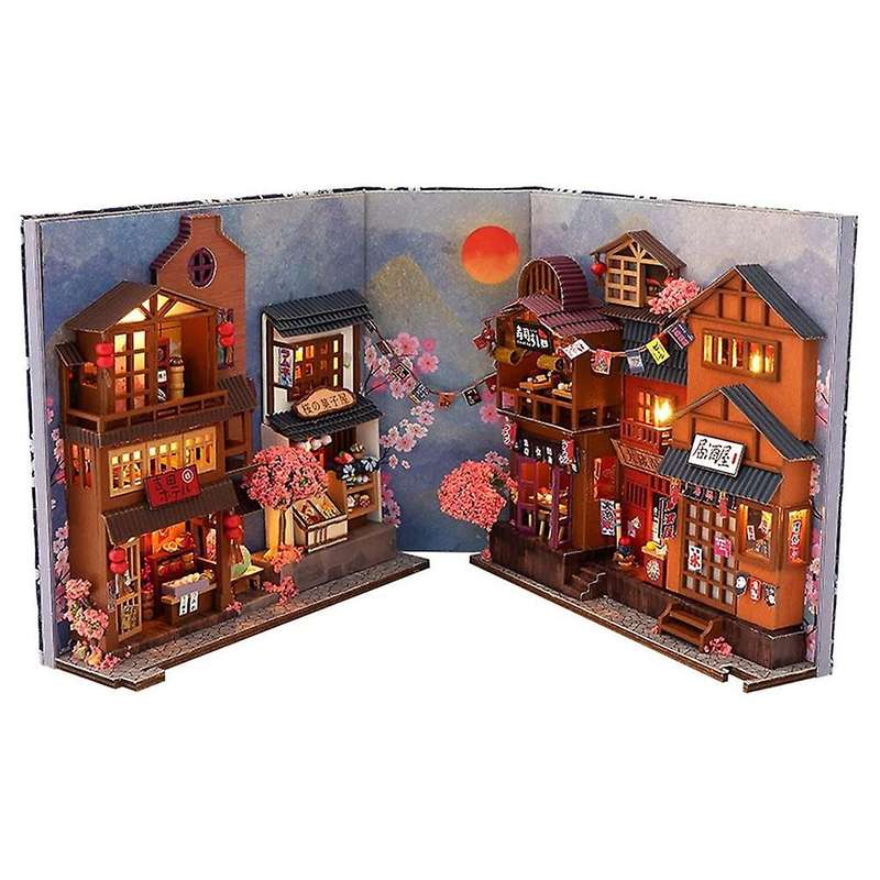 3d Wooden Puzzle Bookend, Book Nook Kit,led Book Nook Shelf Insert Decor Bookends, Diy Decor for Hom