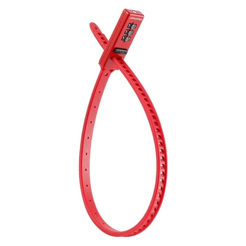 3-Digit Password Helmet Lock Multi- Bicycle Electric Scooter Motorcycle Portable Anti-Theft Lock Red