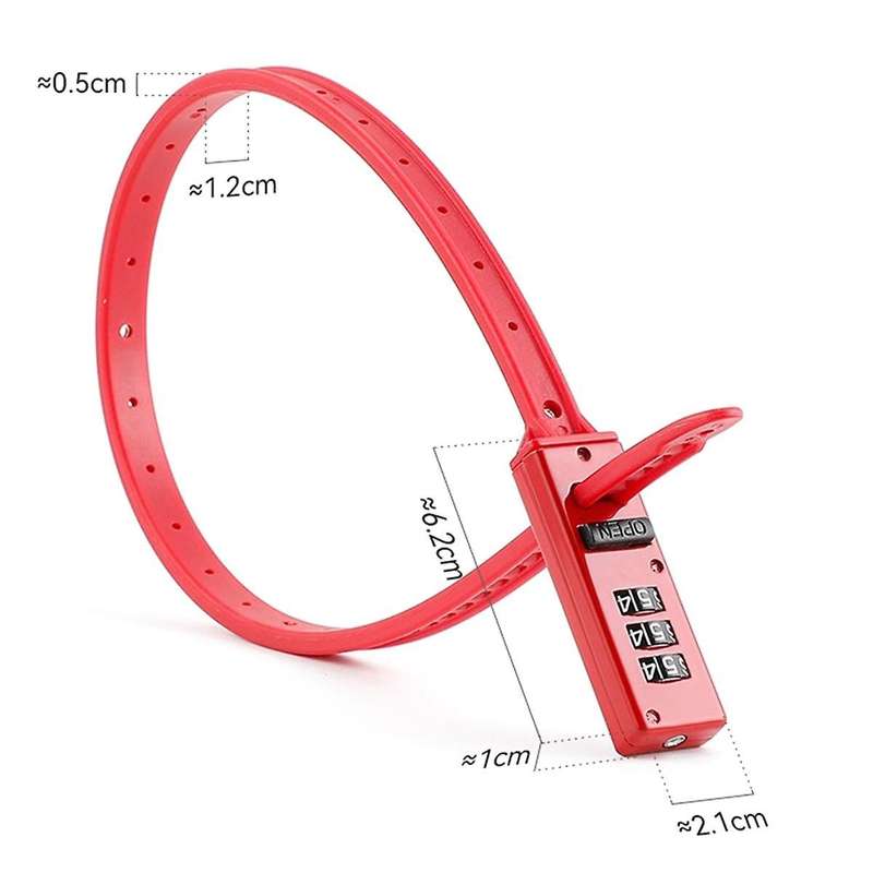 3-Digit Password Helmet Lock Multi- Bicycle Electric Scooter Motorcycle Portable Anti-Theft Lock Red