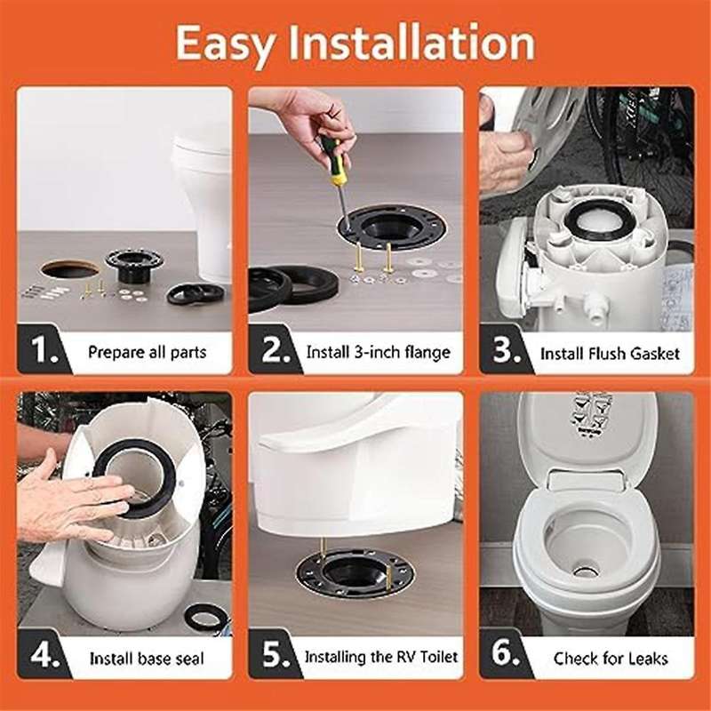 3-in-1 Combo Rv Toilet Seal and Flange Kit - Perfect Fit for Residence Models