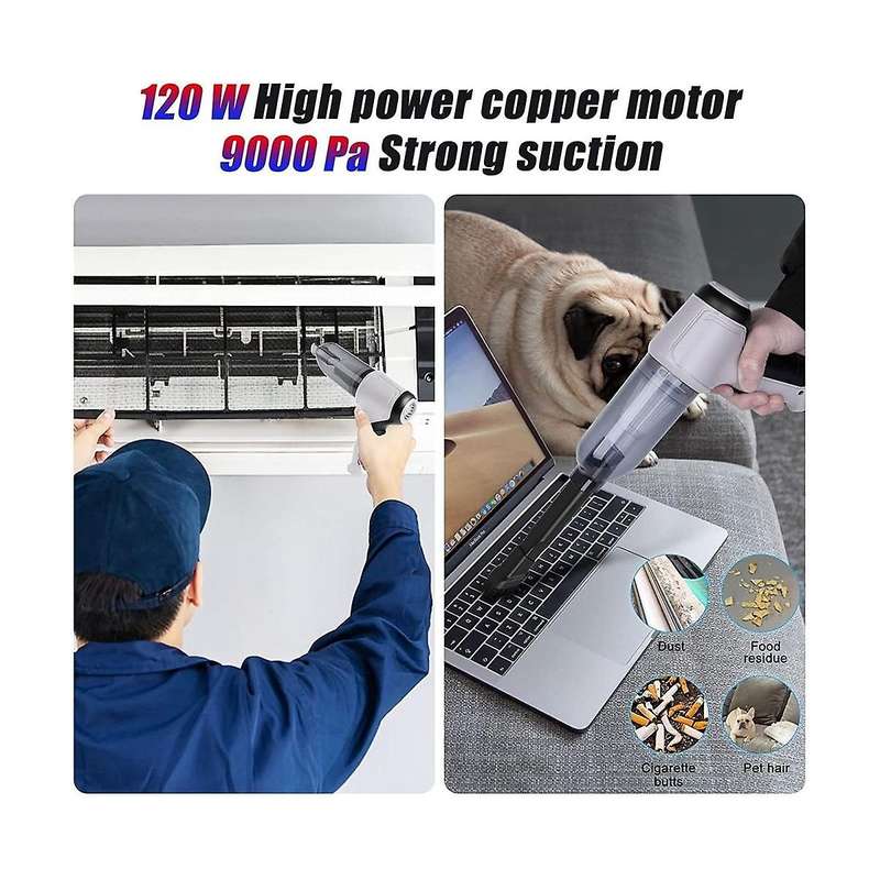3-in-1 Computer Vacuum Air Blower Handheld Portable Air Duster Rechargeable Car Vacuum Cleaner Cycl