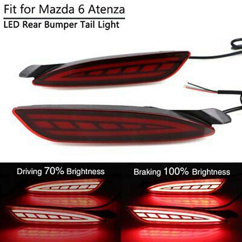 3-In-1 Functions LED Reflector Brake Lamp Rear Fog Lamp Bumper Light Dynamic Turn Signal for 6 2019