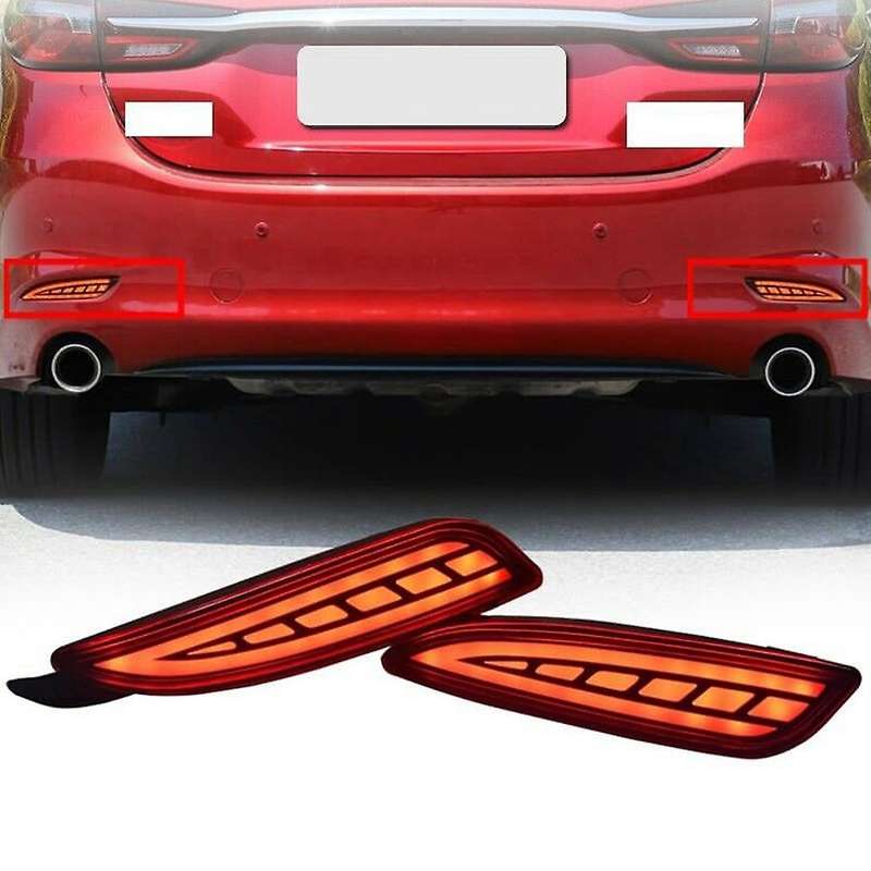 3-In-1 Functions LED Reflector Brake Lamp Rear Fog Lamp Bumper Light Dynamic Turn Signal for 6 2019