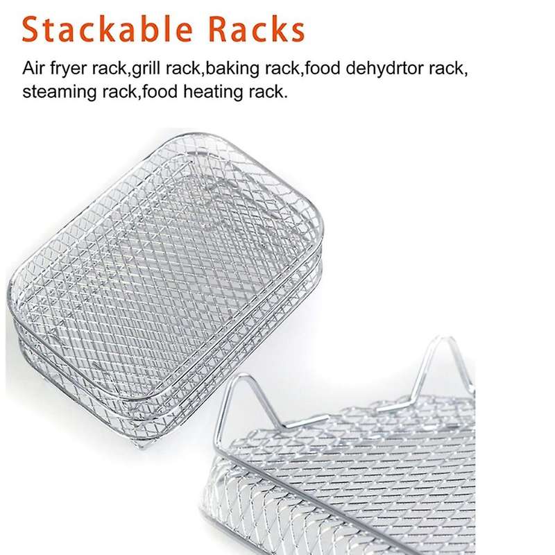 3-layers Grilling Rack Stainless Steel Airfryer Tool Baking Tray Roasting Cooking Rack Kitchen
