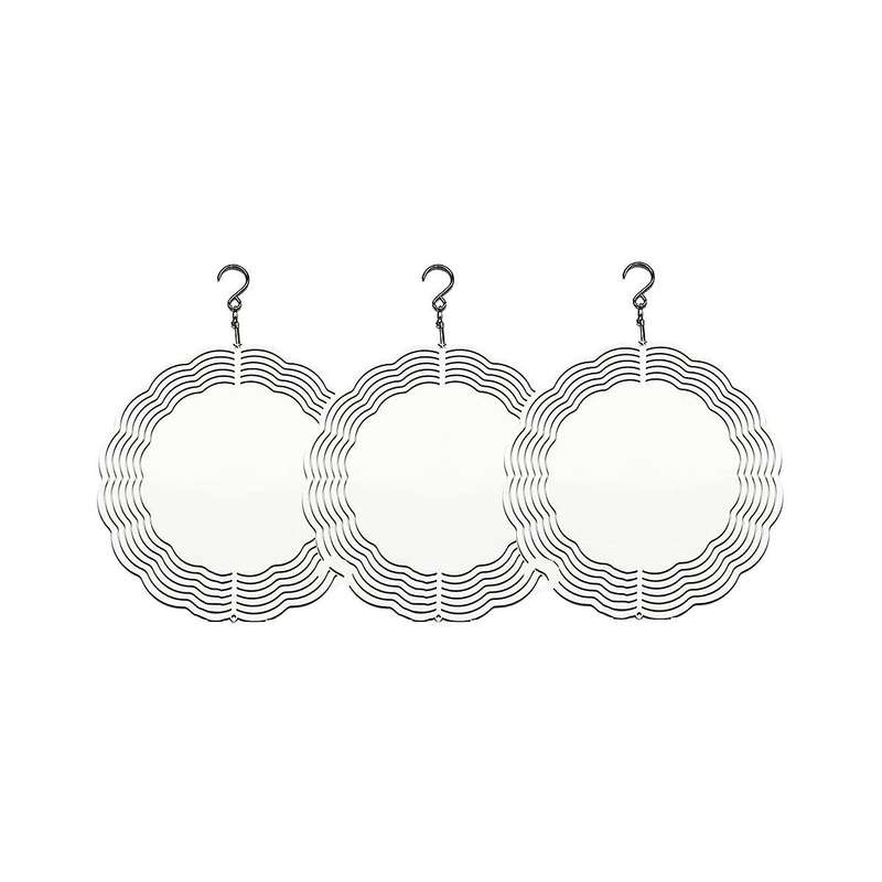 3pack 8 Inch Sublimation Wind Spinner Blanks 3d Wind Spinners Hanging Wind Spinner for Indoor Outdo