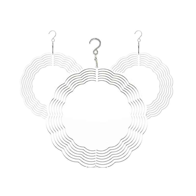 3pack 10 Inch Sublimation Wind Spinner Blanks 3d Wind Spinners Hanging Wind Spinner for Indoor Outd