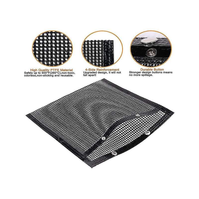 3pack Bbq Mesh Grill Bags for Outdoor Grill, Non-stick Barbecue Bags Reusable for Charcoal Gas Elec