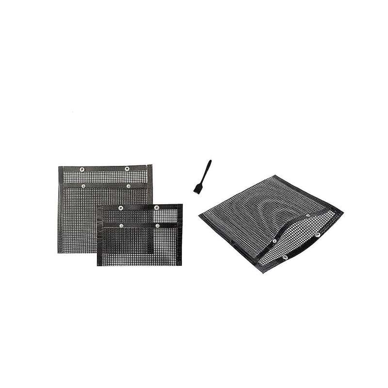 3pack Bbq Mesh Grill Bags for Outdoor Grill, Non-stick Barbecue Bags Reusable for Charcoal Gas Elec
