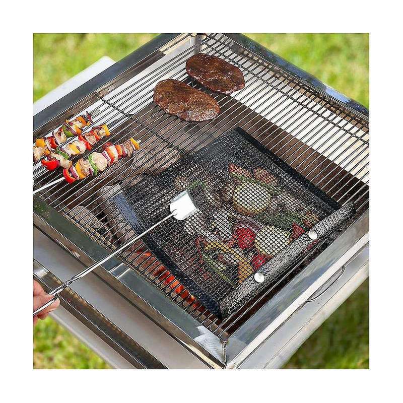 3pack Bbq Mesh Grill Bags for Outdoor Grill, Non-stick Barbecue Bags Reusable for Charcoal Gas Elec