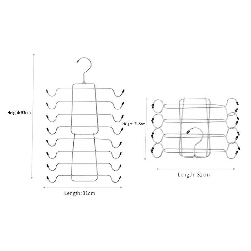 3-pack Closet-organizer 8 Tier Tank-top-hanger Bar-hangers-space-saving for Organization-and-storage